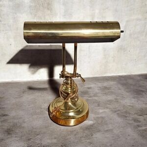 VTG Brass Bankers Lamp Piano Desk Light Adjustable Art Deco Office Mid Century